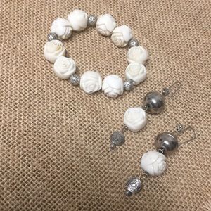 Earrings and matching stretch bracelet!